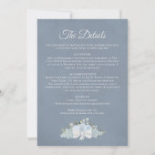 Dusty Blue Floral Details Katholieke bruiloft Kaart (Achterkant)