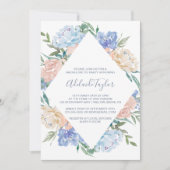 Dusty Blue Floral Diamond Bachelorette Party Kaart (Voorkant)
