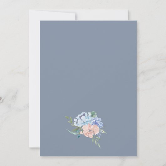 Dusty Blue Floral Diamond Bachelorette Party Kaart (Achterkant)