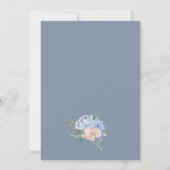 Dusty Blue Floral Diamond Monogram Wedding Kaart (Achterkant)