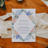 Dusty Blue Floral Diamond Vrijgezellenfeest Kaart