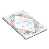 Dusty Blue Floral Diamond Wedding Planner Notitieboek (Rechterzijde)