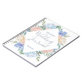 Dusty Blue Floral Diamond Wedding Planner Notitieboek (Linkerzijde)