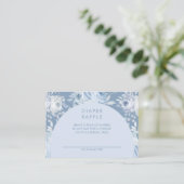 Dusty Blue Floral Diaper Raffle Informatiekaartje (Staand voorkant)