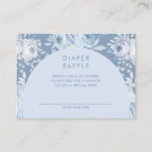 Dusty Blue Floral Diaper Raffle Informatiekaartje (Voorkant)