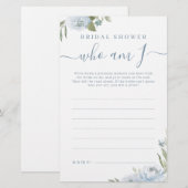 Dusty blue floral die ik vrijgezellenfeest spel (Voorkant / Achterkant)