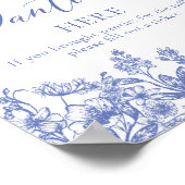 Dusty Blue Floral Drop je slipje hier spel teken Poster (Hoek)