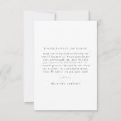 Dusty Blue Floral Elegant Botanical Wedding Bedankkaart (Achterkant)