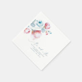 Dusty Blue Floral Elegant Mr. en Mrs Wedding Servet (Hoek)