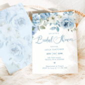 Dusty Blue Floral Elegant Vrijgezellenfeest Kaart