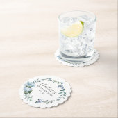 Dusty Blue Floral Elegant  Vrijgezellenfeest Kartonnen Onderzetters (Insitu)