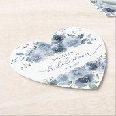 Dusty Blue Floral Elegant Vrijgezellenfeest Kartonnen Onderzetters (Gekanteld)