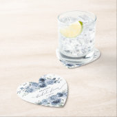 Dusty Blue Floral Elegant Vrijgezellenfeest Kartonnen Onderzetters (Insitu)