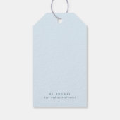Dusty Blue Floral Elegant Wedding Bedankt Cadeaulabel (Achterkant)