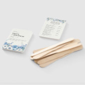 Dusty Blue Floral Elegante Trouwprogramma's Handwaaier (Niet-gemonteerd)