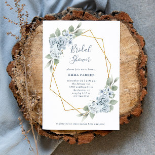 Dusty Blue Floral en Eucalyptus   VRIJGEZELLENFEES Kaart