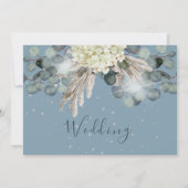 Dusty Blue Floral Eucalyptus Elegant Bruiloft Save The Date (Achterkant)