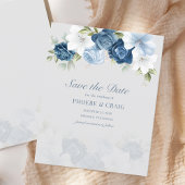 Dusty Blue Floral Eucalyptus Save the Date