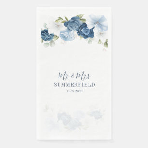 Dusty Blue Floral Eucalyptus Succulent Wedding Servet