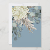 Dusty Blue Floral Eucalyptus Verlof het legante hu Kaart (Achterkant)