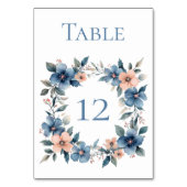 Dusty Blue Floral Event Sign for Kaart (Voorkant)