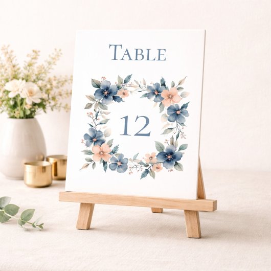 Dusty Blue Floral Event Sign for Kaart