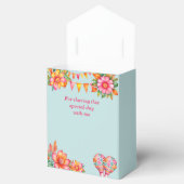Dusty Blue Floral Fiesta Mexicaans Baby shower Bedankdoosjes (Geopend)