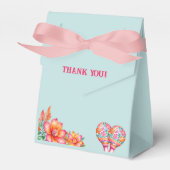 Dusty Blue Floral Fiesta Mexicaans Baby shower Bedankdoosjes (Voorkant Zijde)
