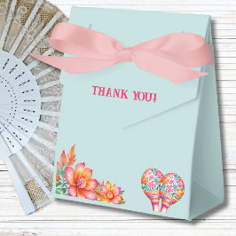 Dusty Blue Floral Fiesta Mexicaans Baby shower Bedankdoosjes