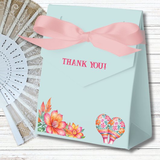 Dusty Blue Floral Fiesta Mexicaans Baby shower Bedankdoosjes