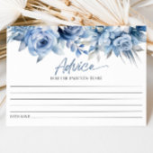 Dusty Blue Floral Flower Baby shower Advieskaart