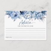 Dusty Blue Floral Flower Baby shower Advieskaart (Voorkant)