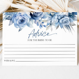 Dusty Blue Floral Flower Vrijgezellenfeest Advieskaart