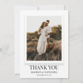 Dusty Blue Floral Flowers Custom Photo Bedankkaart (Achterkant)