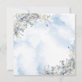 Dusty Blue Floral Foto Waterverf Wedding Bedankkaart (Achterkant)