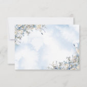 Dusty Blue Floral Foto Waterverf Wedding Save The Date (Achterkant)
