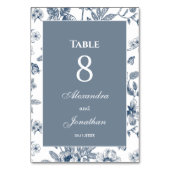 Dusty Blue  Floral Franse bruiloft Kaart (Voorkant)