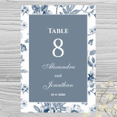 Dusty Blue  Floral Franse bruiloft Kaart