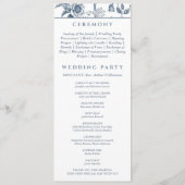 Dusty Blue Floral French Christian Wedding Program Programmakaart (Achterkant)