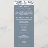 Dusty Blue Floral French Christian Wedding Program Programmakaart (Achterkant)