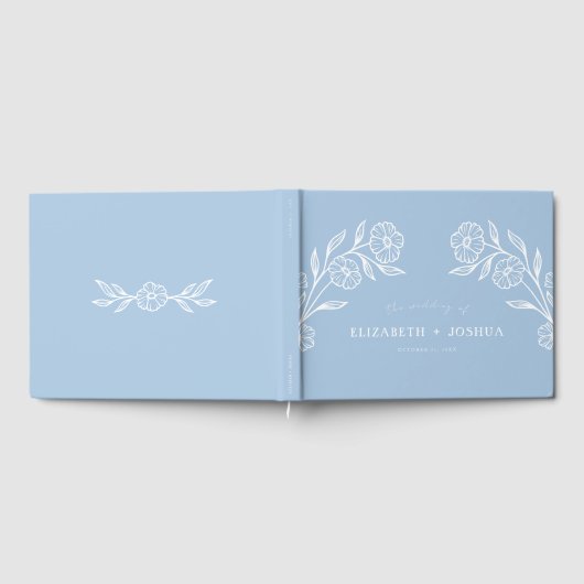 Dusty Blue Floral Fusion Gastenboek (Volledig)