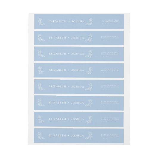 Dusty Blue Floral Fusion Wraparound adreslabel (Vel)