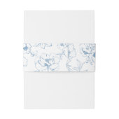 Dusty Blue Floral Garden Monogram Huwelijk Uitnodigingen Wikkel (Achterkant Voorbeeld)