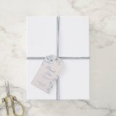 Dusty Blue Floral Garden Wedding Thank You Cadeaulabel (Met Touw)
