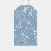 Dusty Blue Floral Garden Wedding Thank You Cadeaulabel (Achterkant)