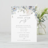 Dusty Blue Floral, gelukkig altijd na een feestje Kaart (Staand voorkant)