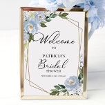 Dusty Blue Floral Geometric Vrijgezellenfeest Welc Poster<br><div class="desc">Mooie groene eucalyptus stoffige blauwe florale geometrische vrijgezellenfeest welkomstbord. Eenvoudig aan te passen met uw details. Neem contact met me op via chat als je vragen hebt over het kunstwerk of je moet aanpassen. OPMERKING: voor hulp bij bestellingen, verzendgegevens, productinformatie, enz., neemt u rechtstreeks contact op met Zazzle Customer Care:...</div>