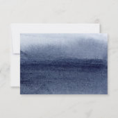 Dusty Blue Floral Geometrisch Lijst Bruiloft RSVP Kaartje (Achterkant)