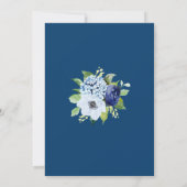 Dusty Blue Floral Geometrische bruiloft Kaart (Achterkant)