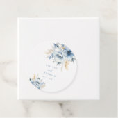 Dusty Blue Floral Geometrische Lijst Bloom Wedding Bedankjes Labels (In situ)